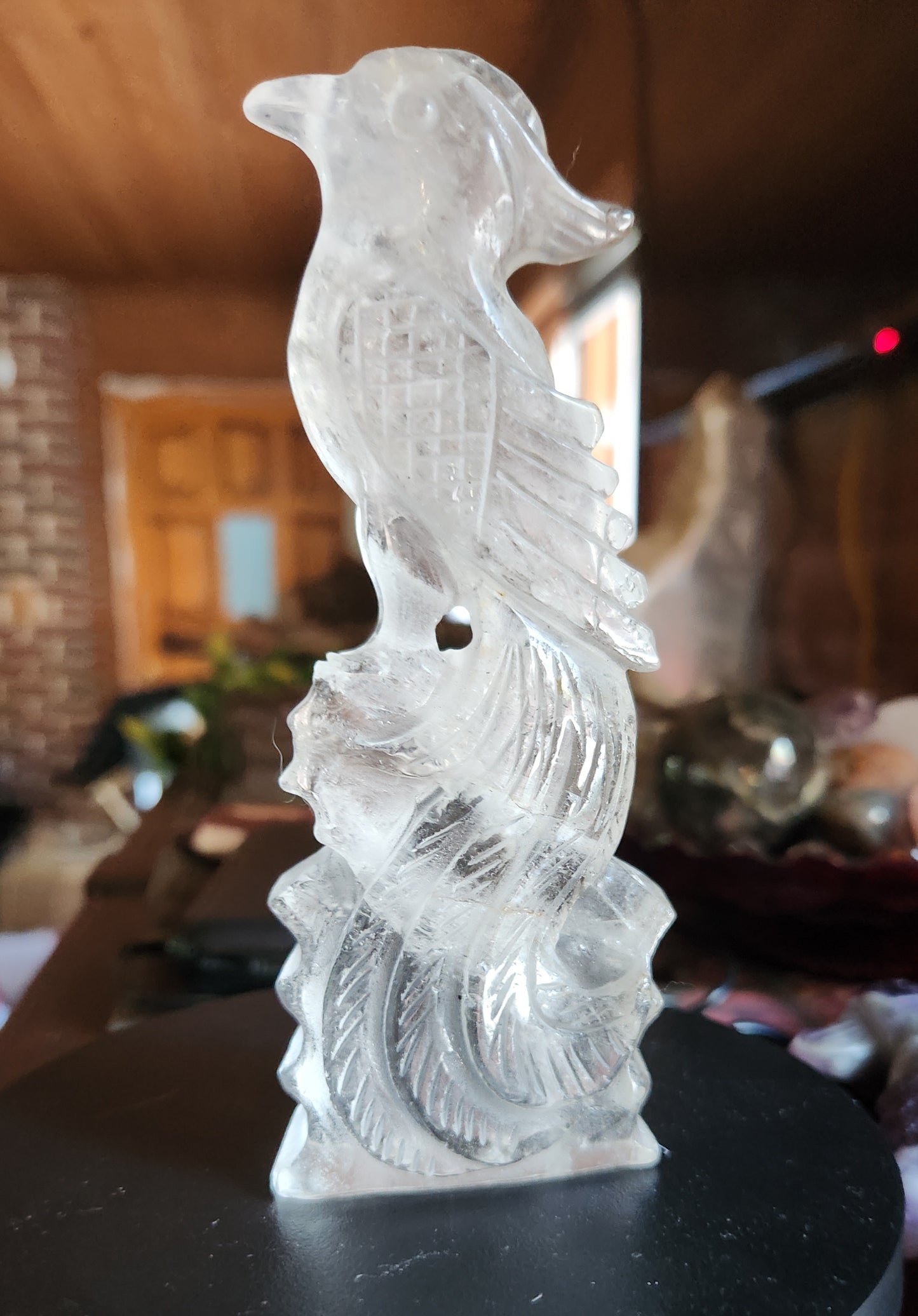 Carved Crystal Phoenix Birds
