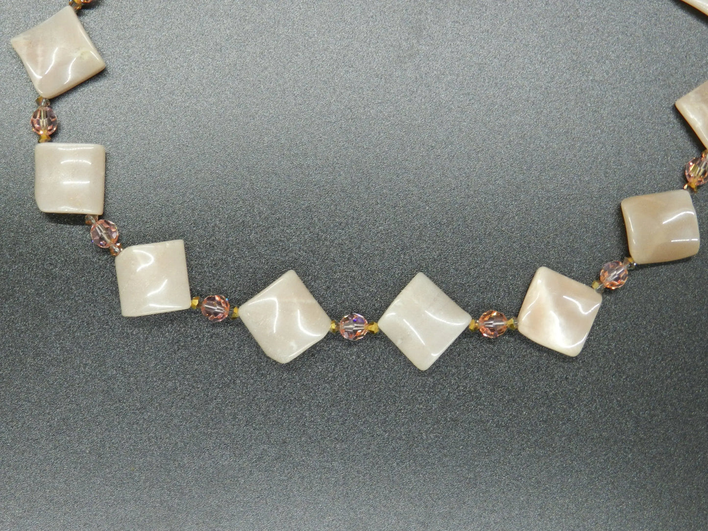 Moonstone Necklace with Matching Earrings, Peach Moonstone, Natural Gemstone Necklace and Earring Set, Necklace Gift Etsy