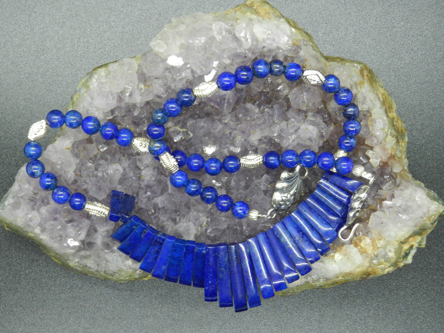 Beautiful Blue Lapis and Sterling Necklace
