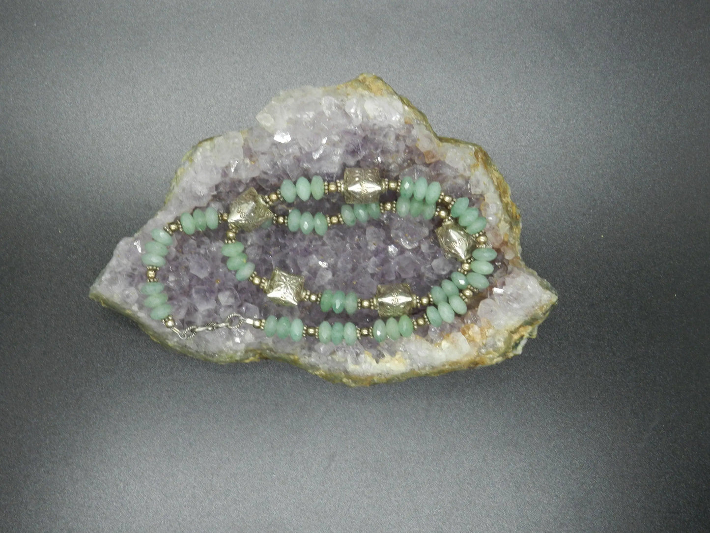 Sterling and Chrysoprase Necklace, Large Patterned Silver Beads and Spacers, Sterling Hooked Clasp 925 Silver, Green Chrysoprase Etsy