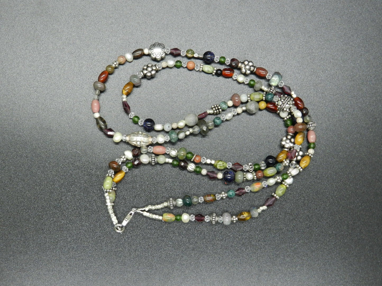 Multi Gemstone and Sterling Necklace