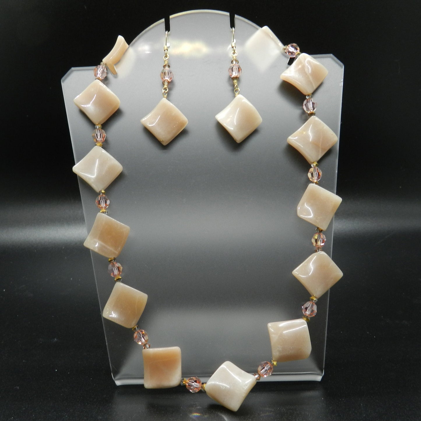 Moonstone Necklace with Matching Earrings