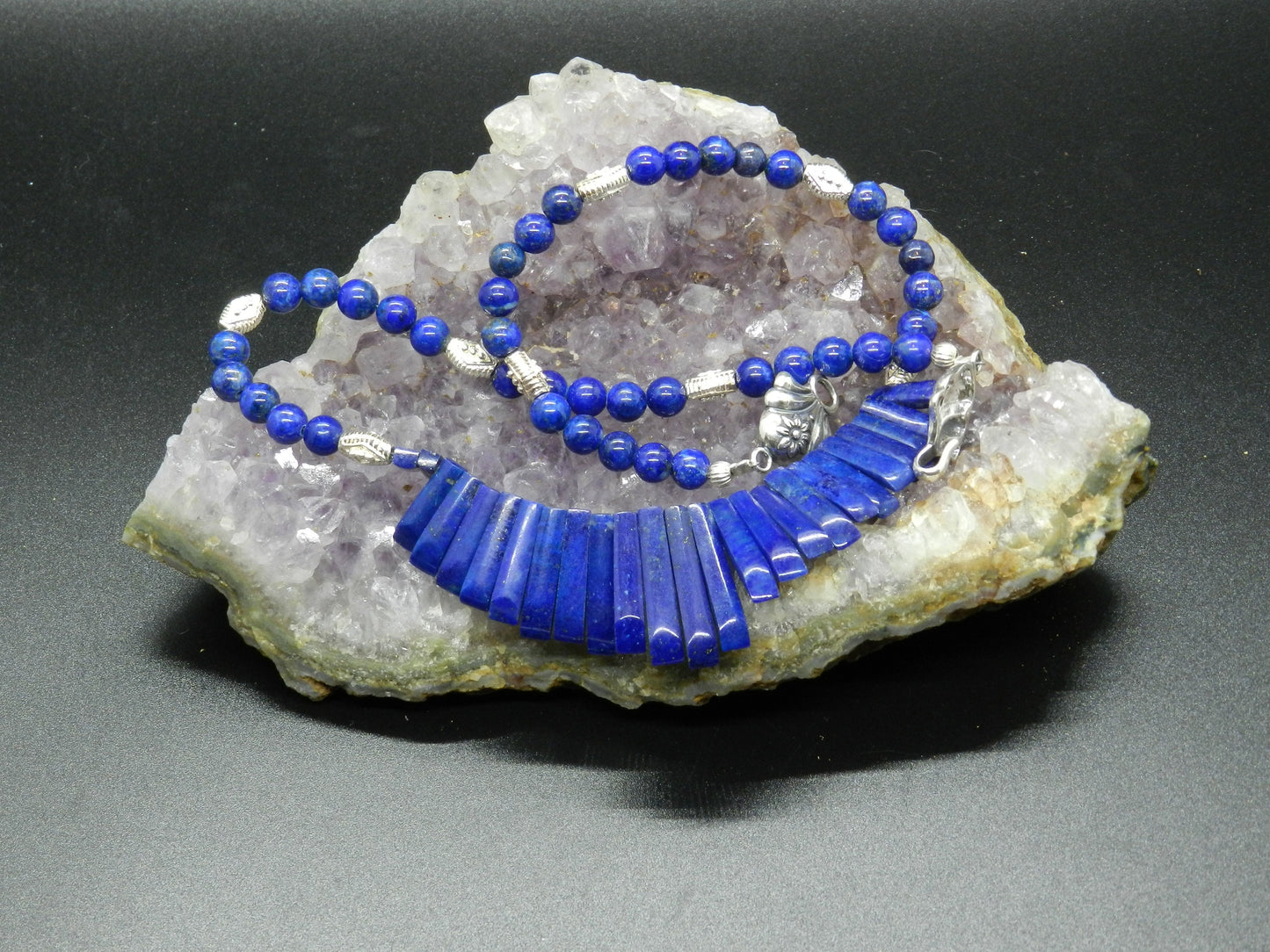 Beautiful Blue Lapis and Sterling Necklace