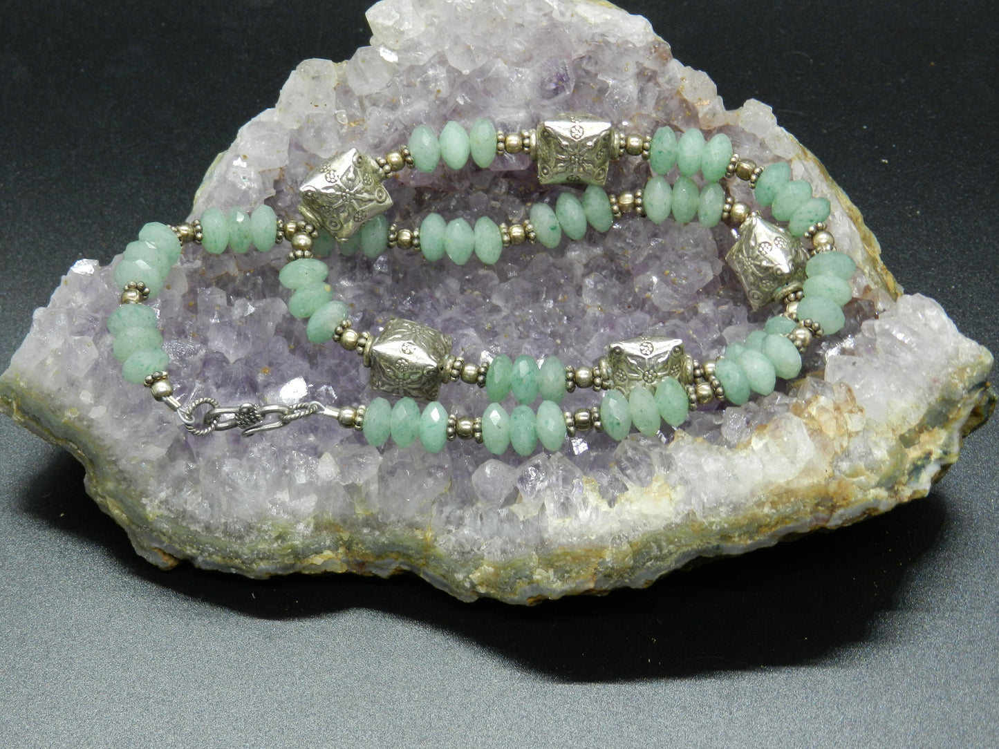 Sterling and Chrysoprase Necklace