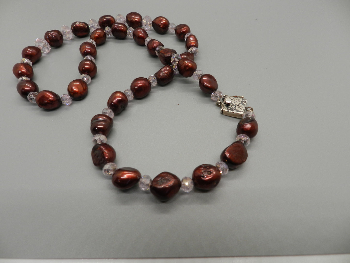 Beautiful Burgundy Baroque Pearls with Swarovski Crystal