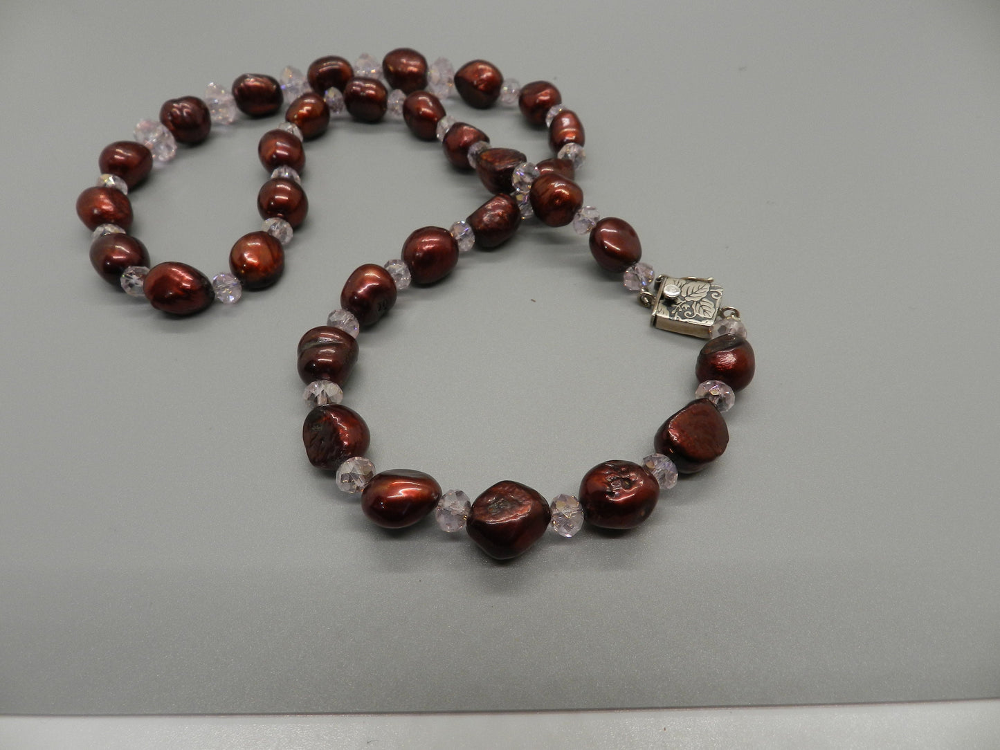 Beautiful Burgundy Baroque Pearls with Swarovski Crystal