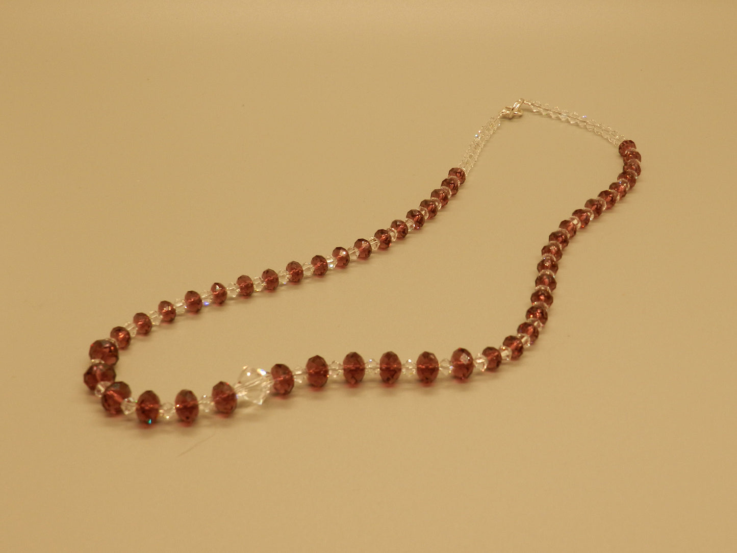 Genuine Swarovski Crystal Amethyst and Clear with Argentium silver clasp