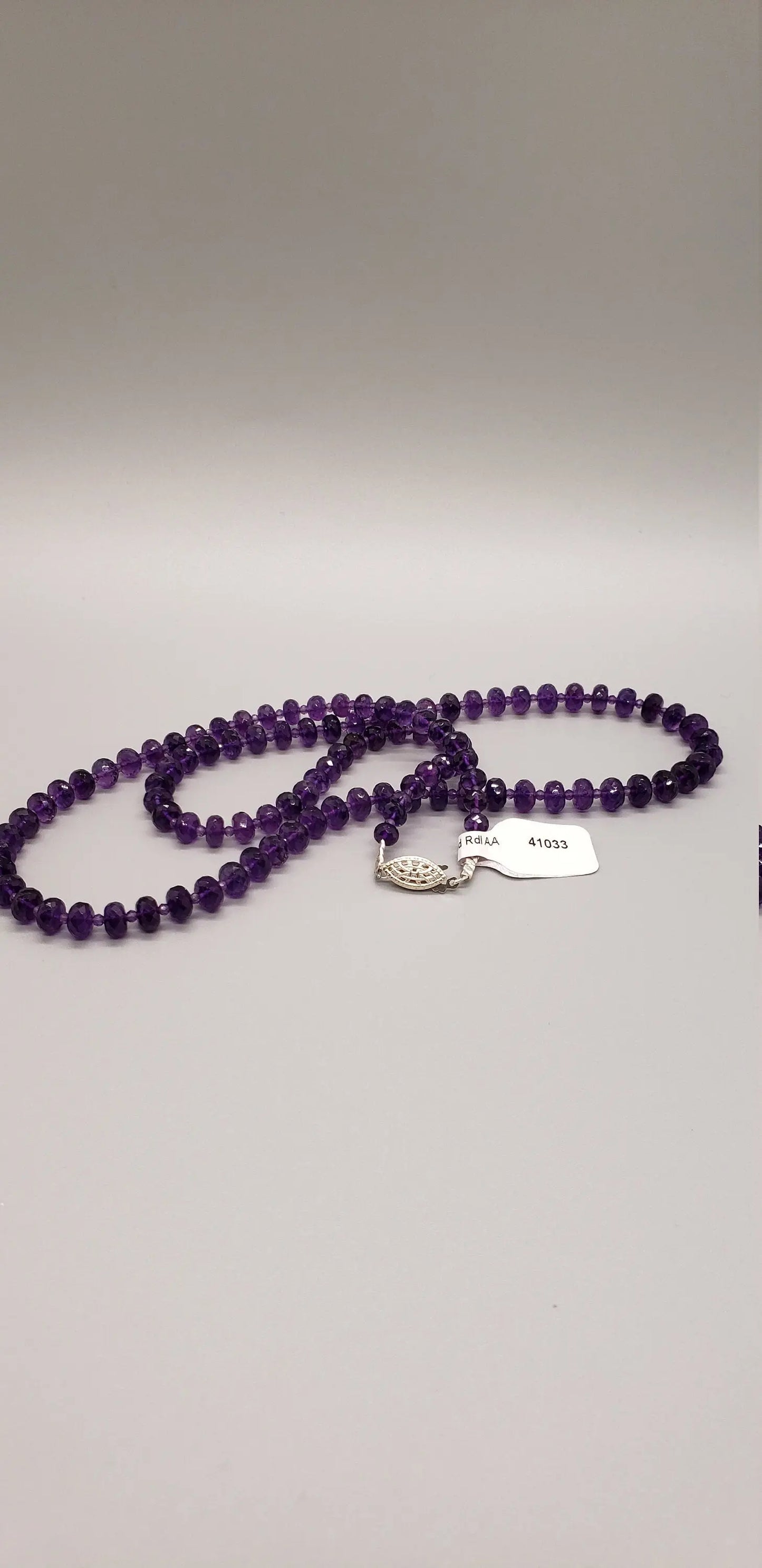 Beautiful African Amethyst, Swarovski Rondelles, 24" Long, Sterling Clasp, 925 Clasp, African Amethyst Crystal Etsy