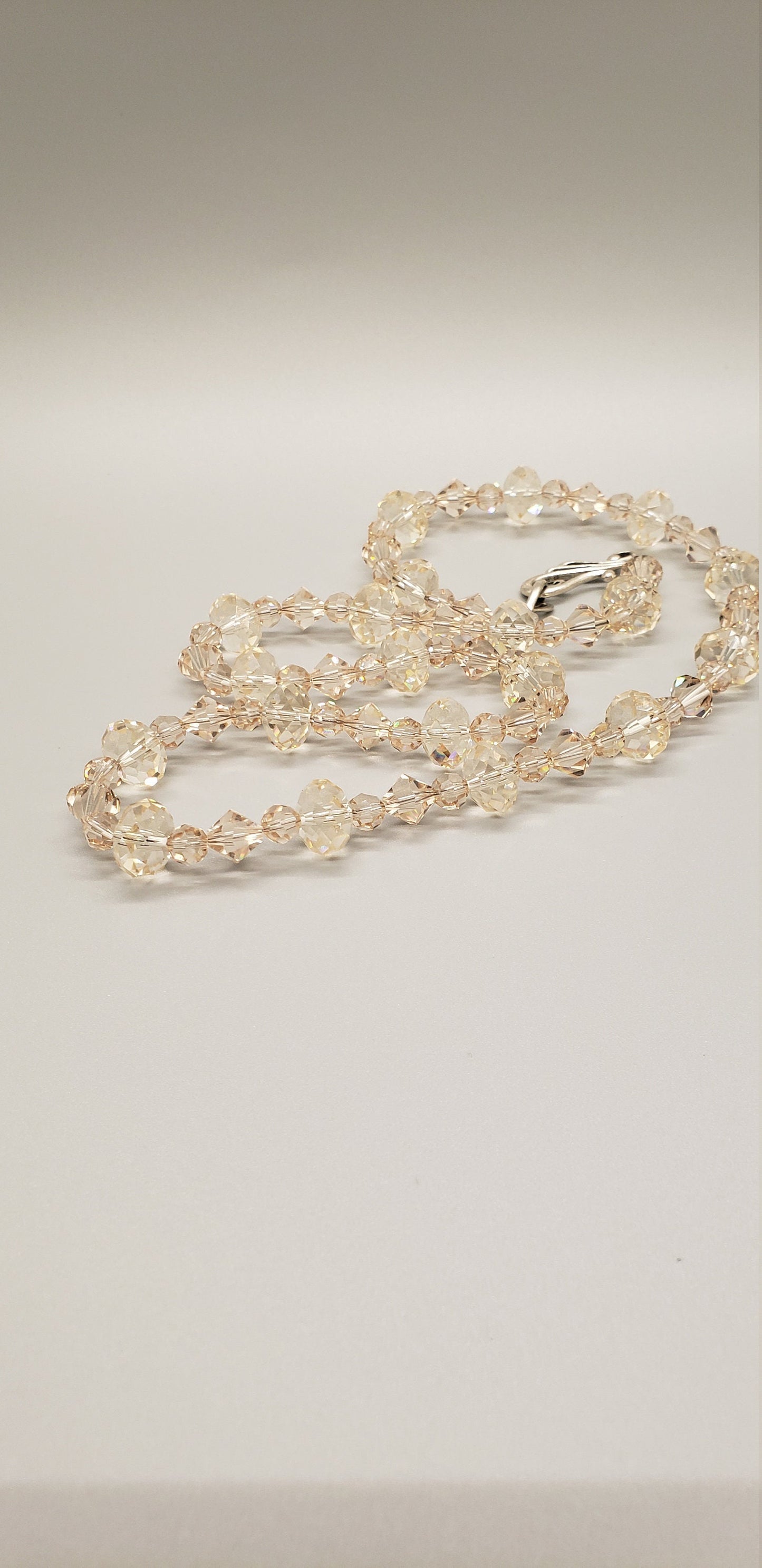 22" Ceylon Topaz Swarovski Crystal Necklace