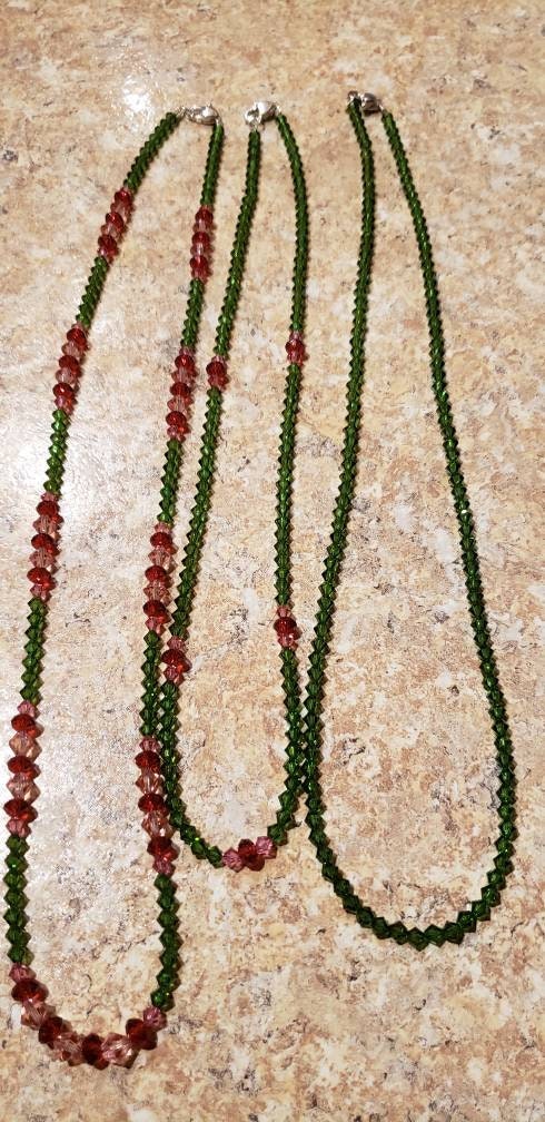 3 Swarovski Crystal Necklaces to be worn individually or as a set
