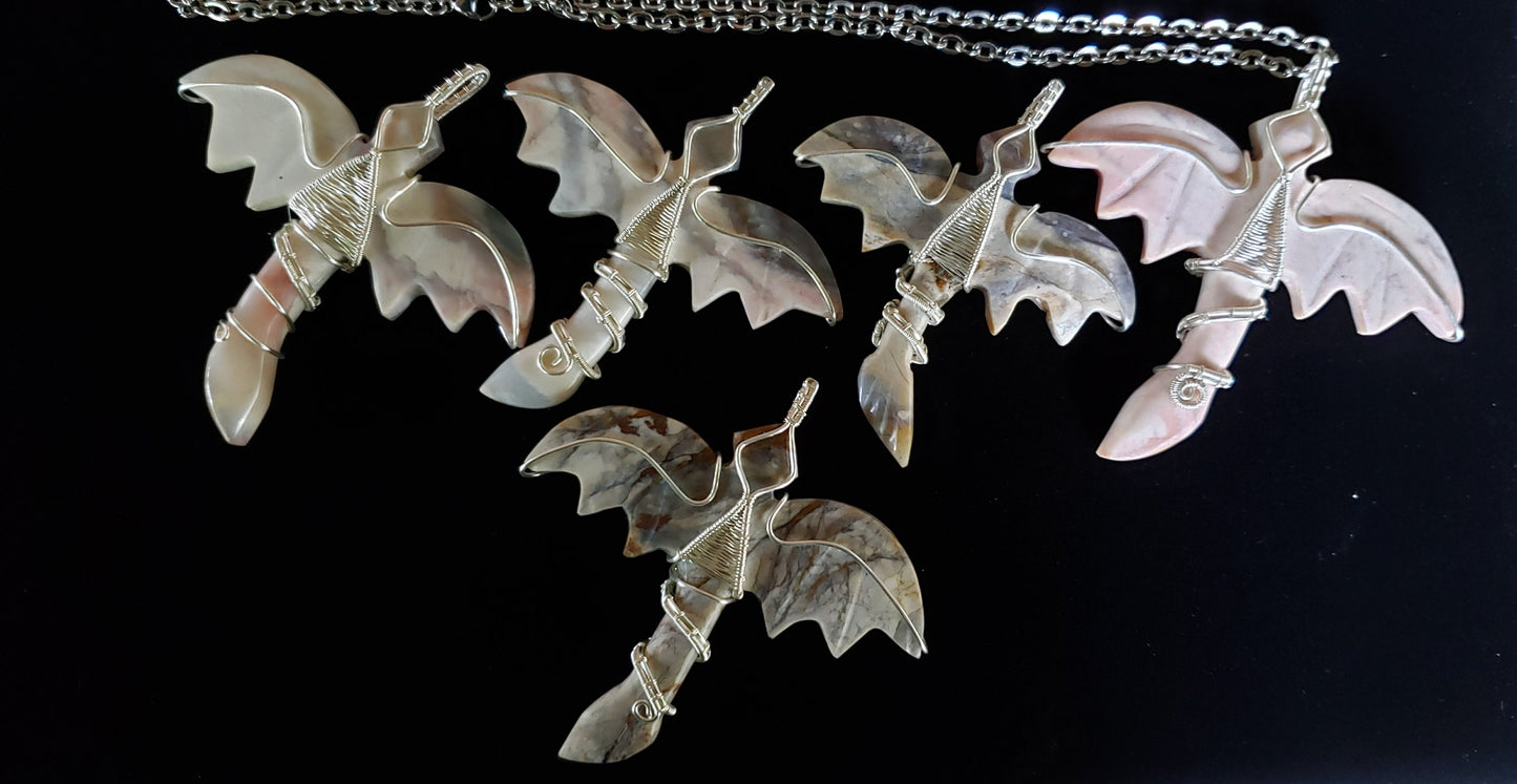 Chalcedony Wire Wrapped Dragons