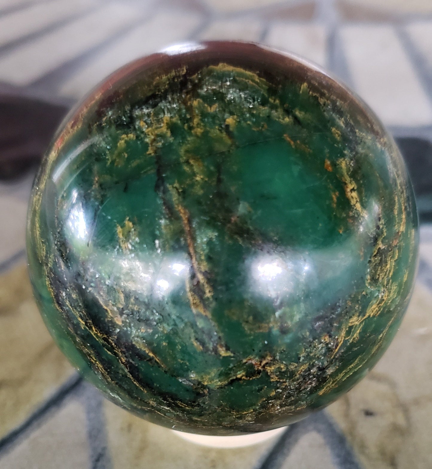 Emerald Sphere with Mica