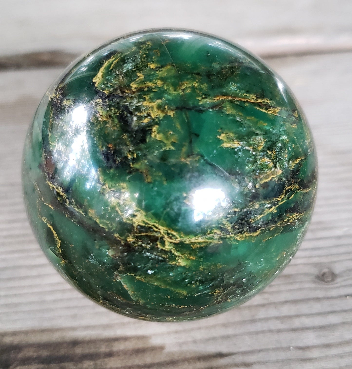 Emerald Sphere with Mica