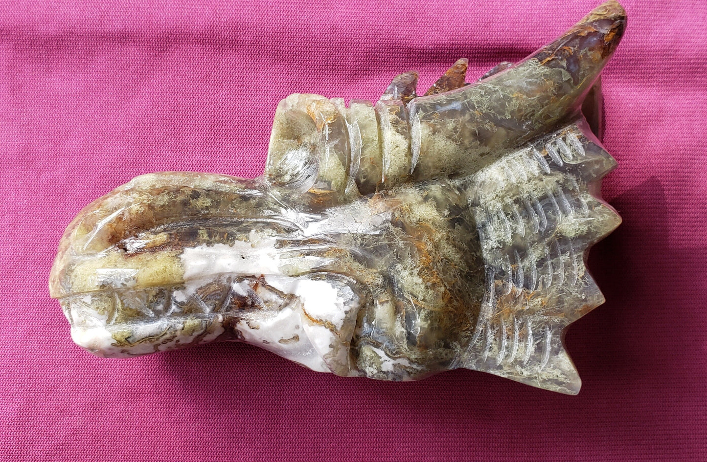 Ocean Jasper Dragon Skull