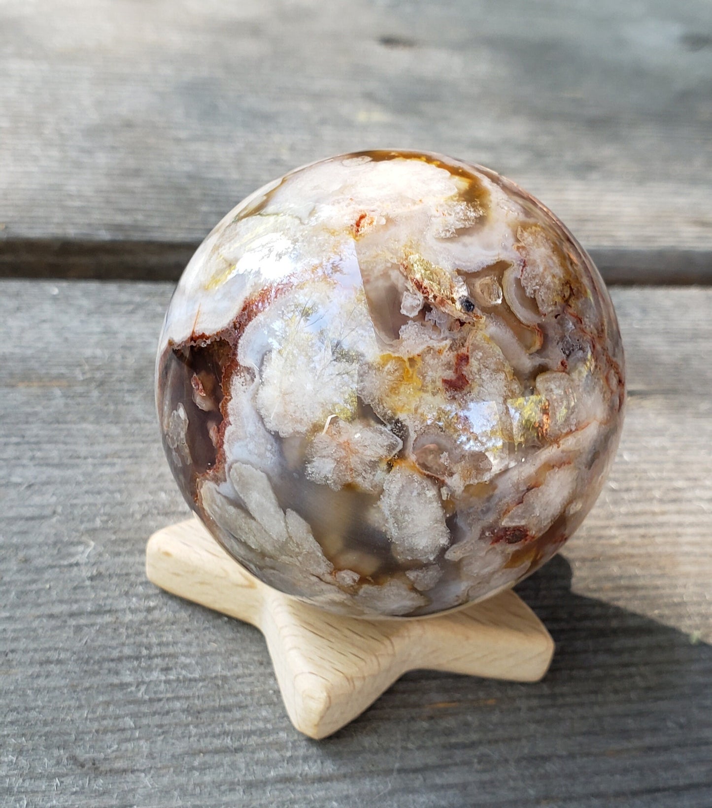 2.4" Flower Agate Sphere