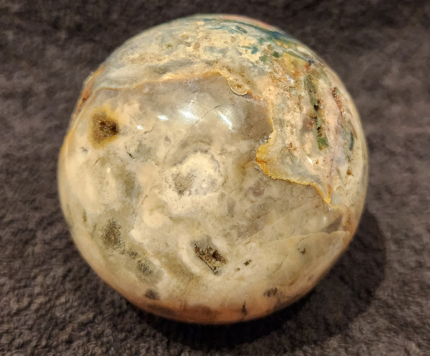 Large Ocean Jasper Sphere with Druzy