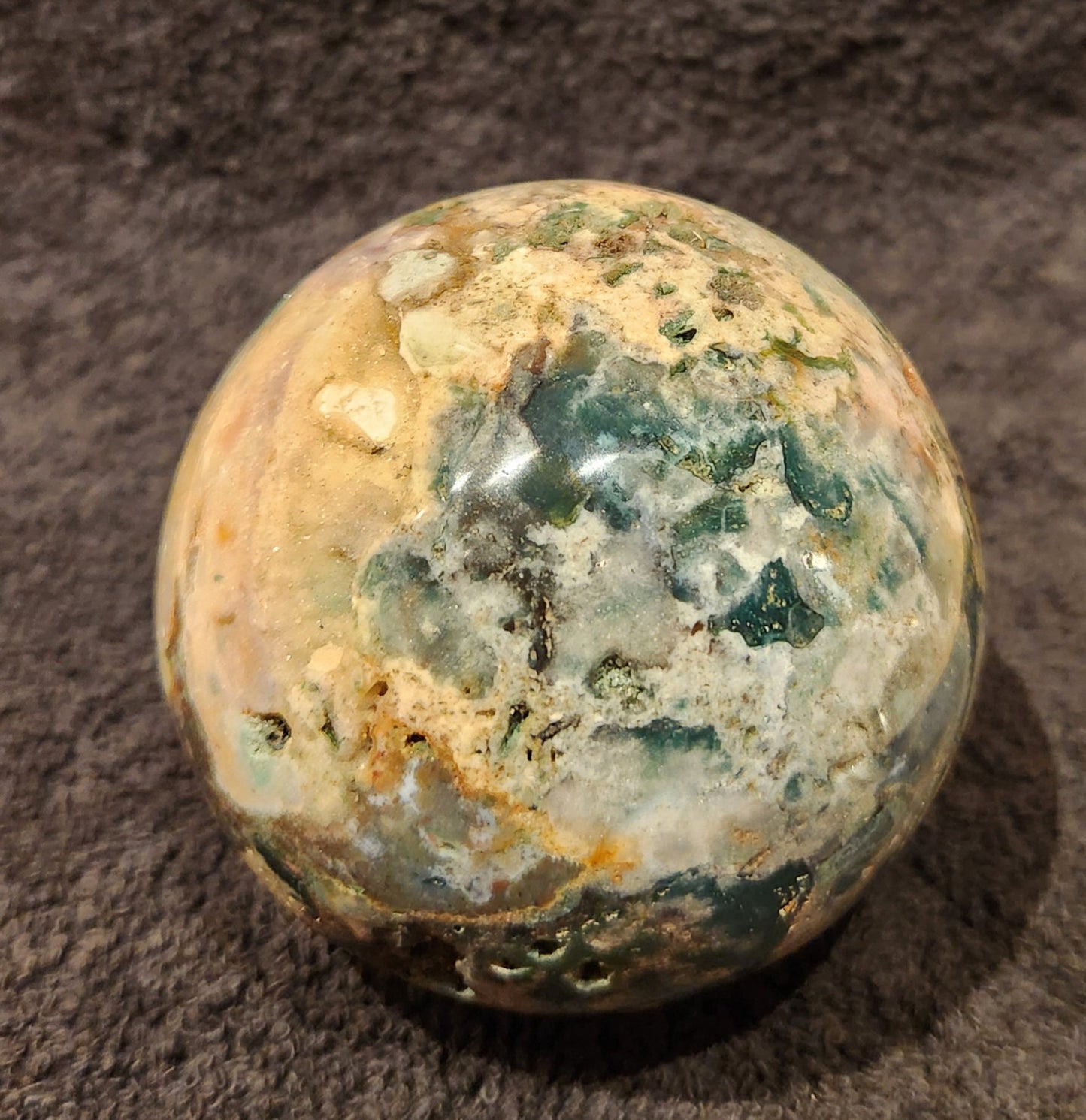 Large Ocean Jasper Sphere with Druzy