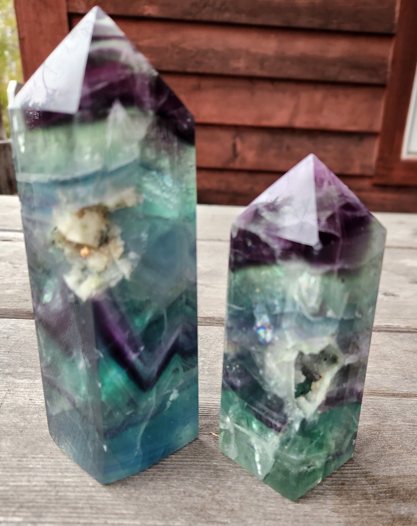 Fluorite towers with Druzy