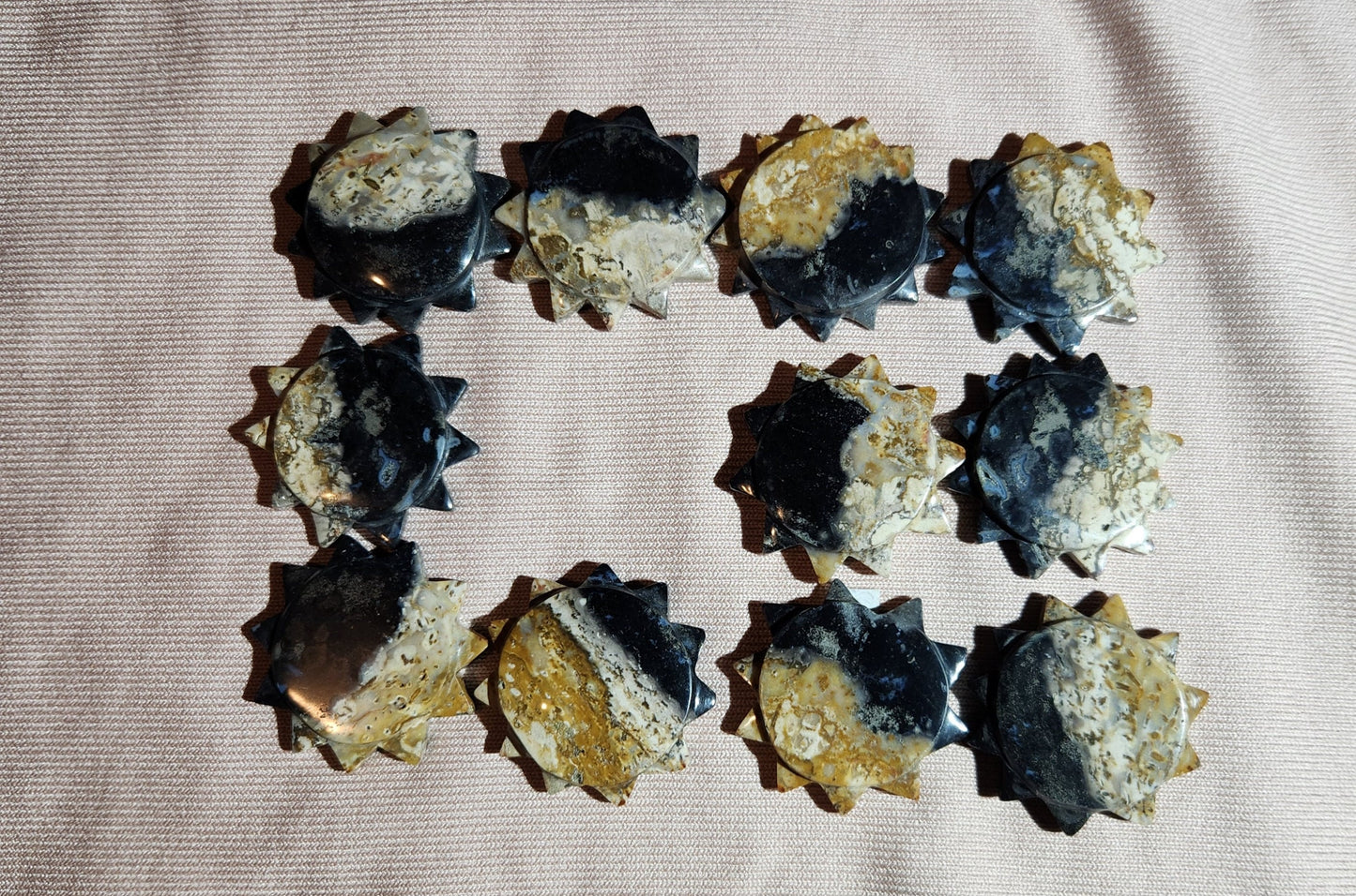 Fossil Palm Root Carved Sun