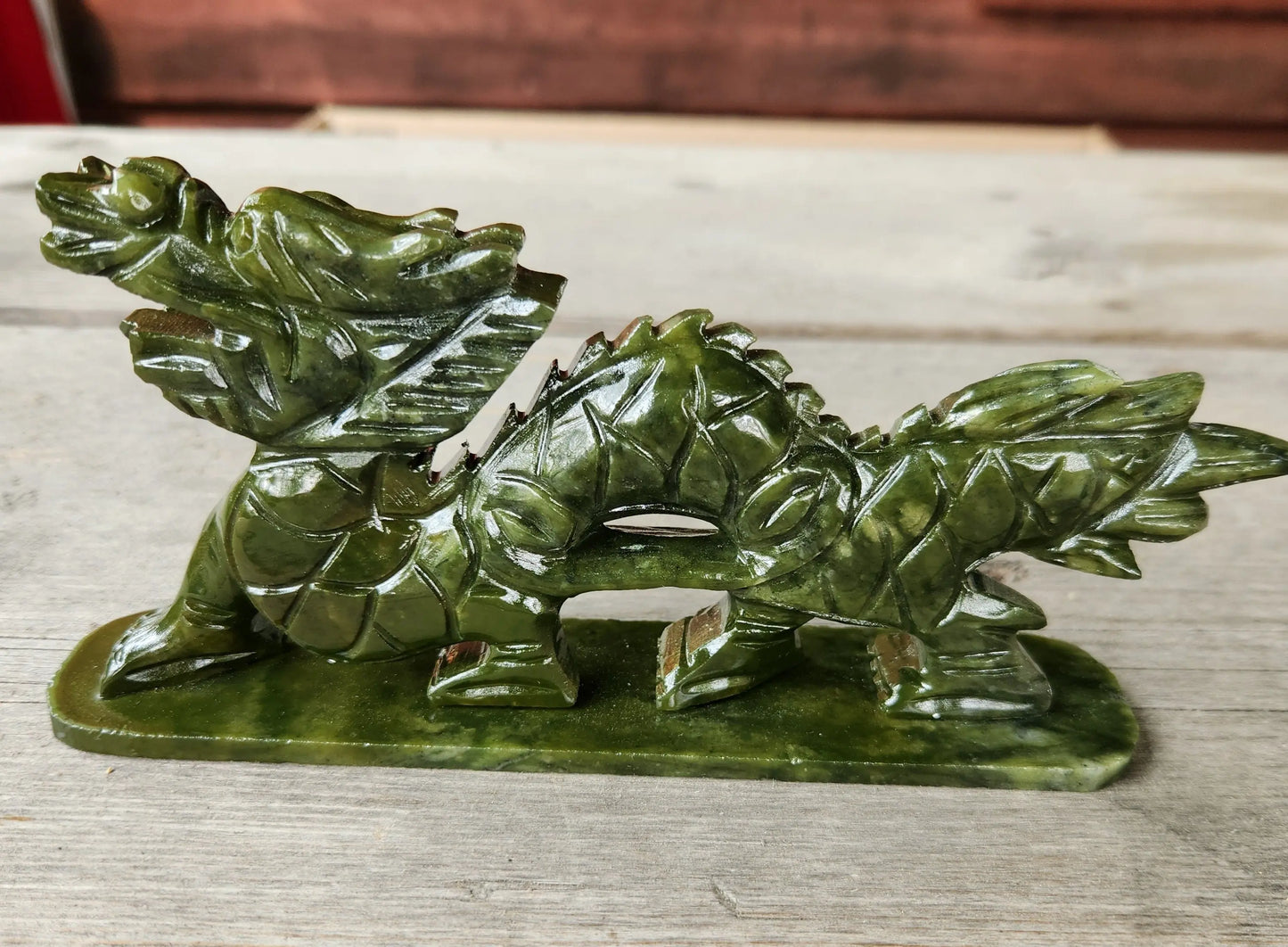 Jade Green Nephrite Dragon, Jade Dragon, Beautiful Dragon, Dragon Gift, 7" Long, Gift, Green Dragon, Carved Crystal Etsy
