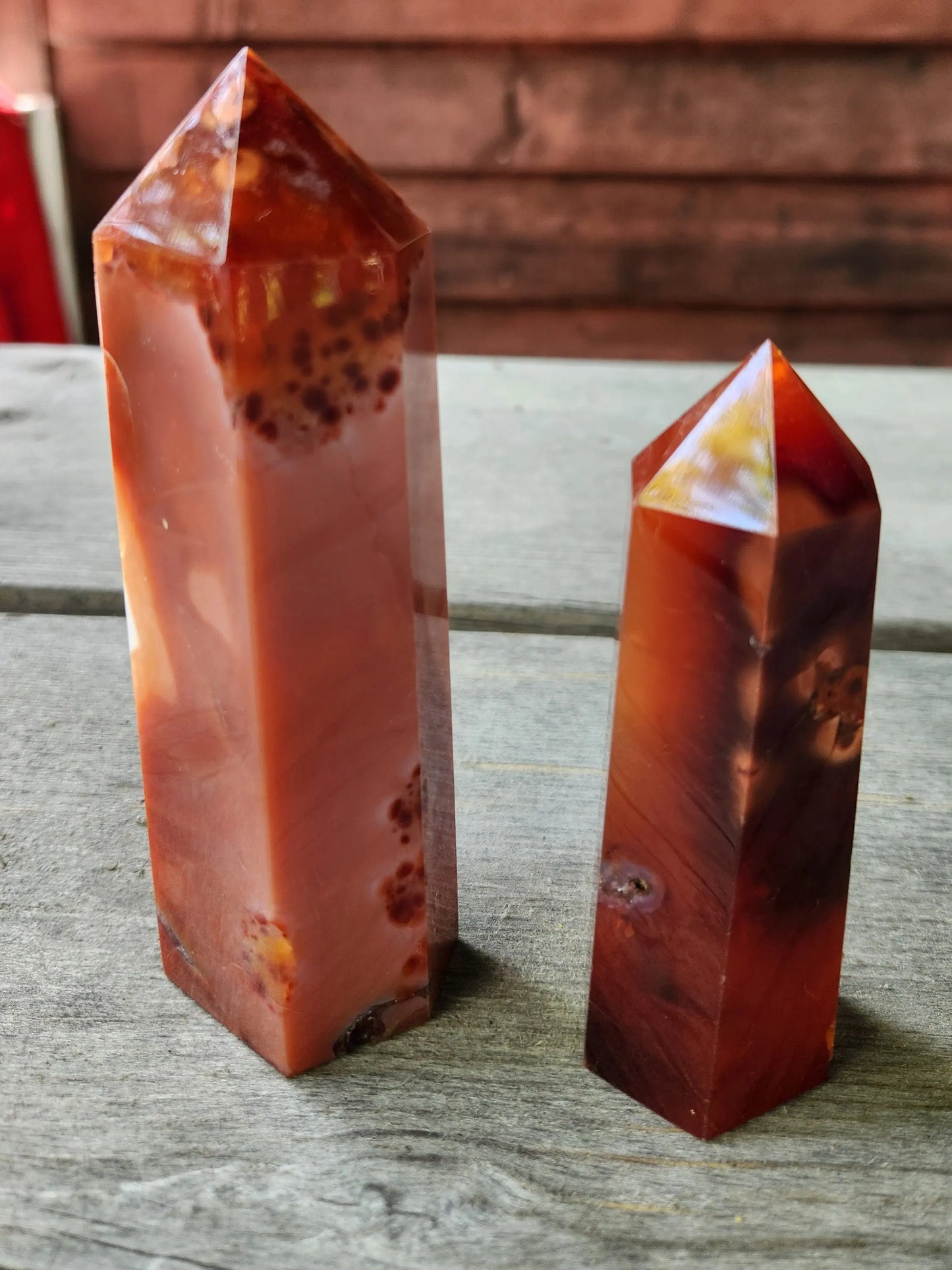 Carnelian Tower Deep Burnt Orange Crystal | Energy & Creativity Stone | Druzy Clear Quartz Accents | Spiritual Healing Confidence Boost Etsy