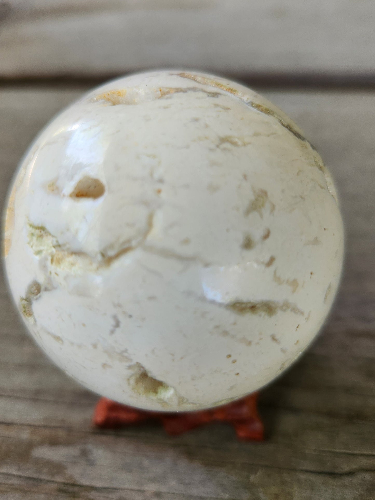 Snow White Agate Sphere with Druzy