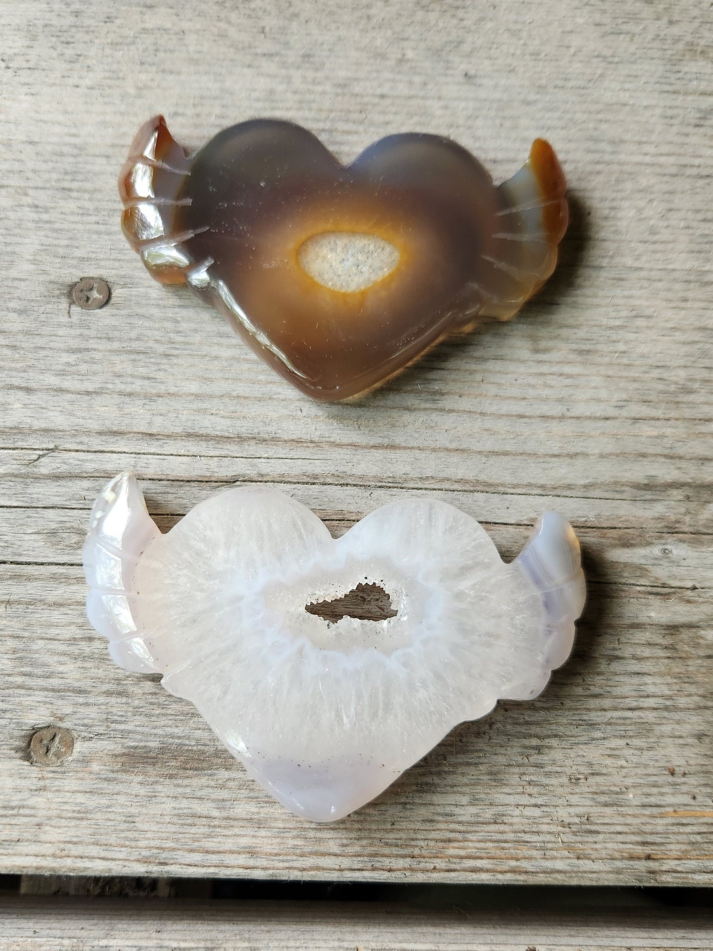 Druzy Agate Hearts