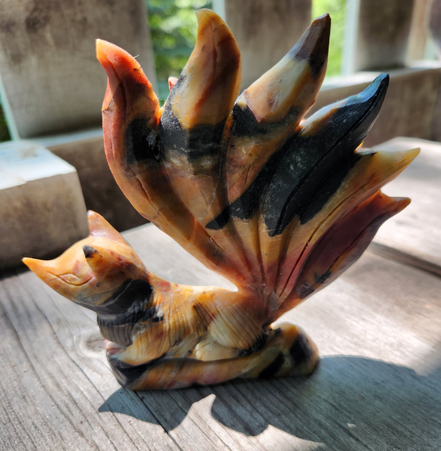 Caribbean Calcite Nine Tail Fox with Aragonite