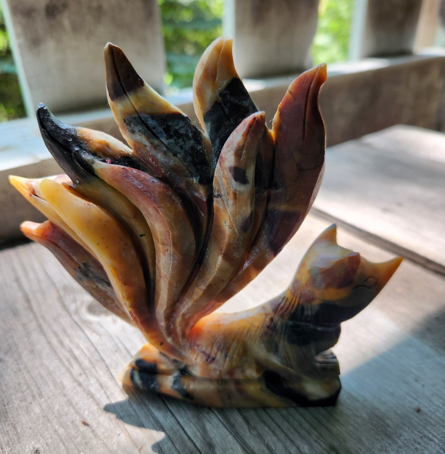 Caribbean Calcite Nine Tail Fox with Aragonite