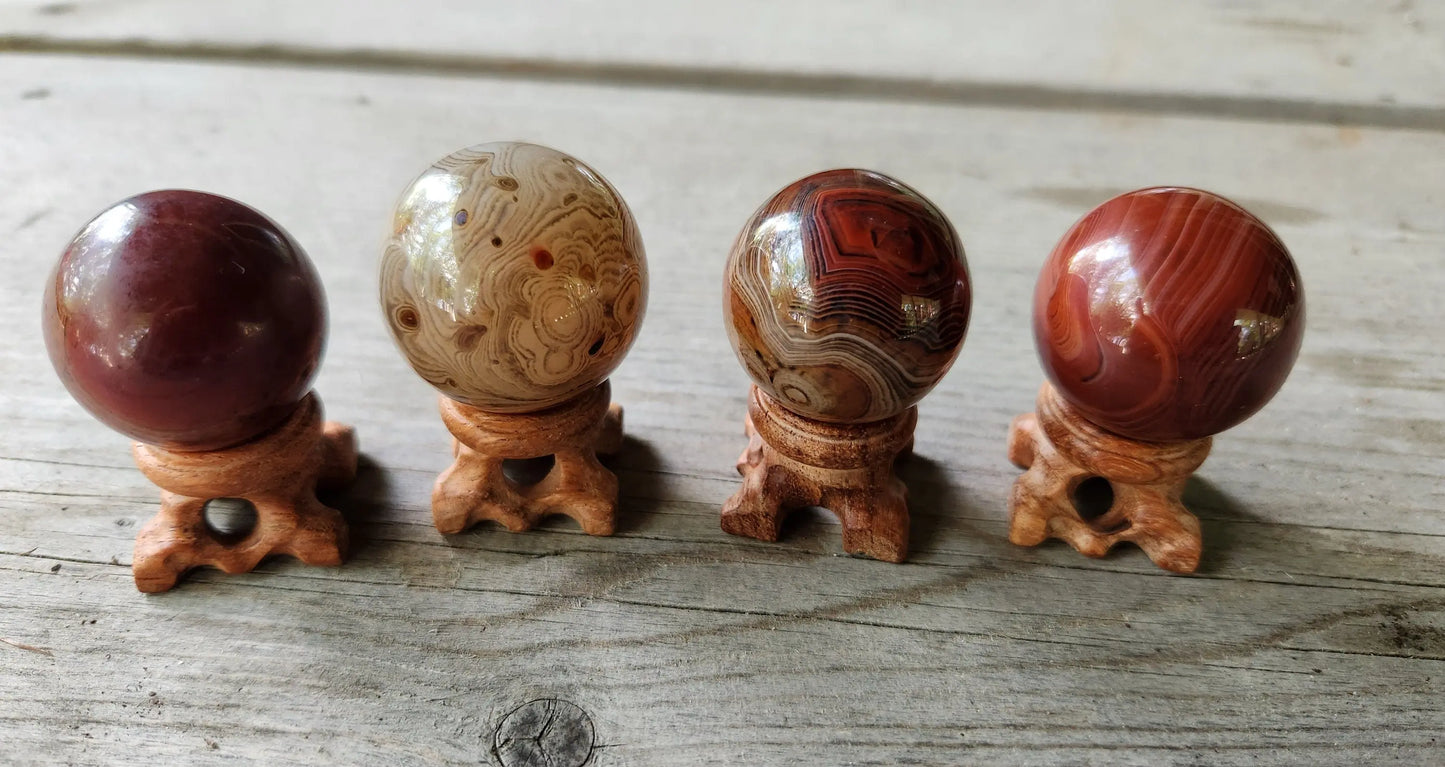 Sardonyx Spheres with Wooden Stand, Sardonyx Sphere, Wooden Stand, Pretty Sphere, Sardonyx Etsy