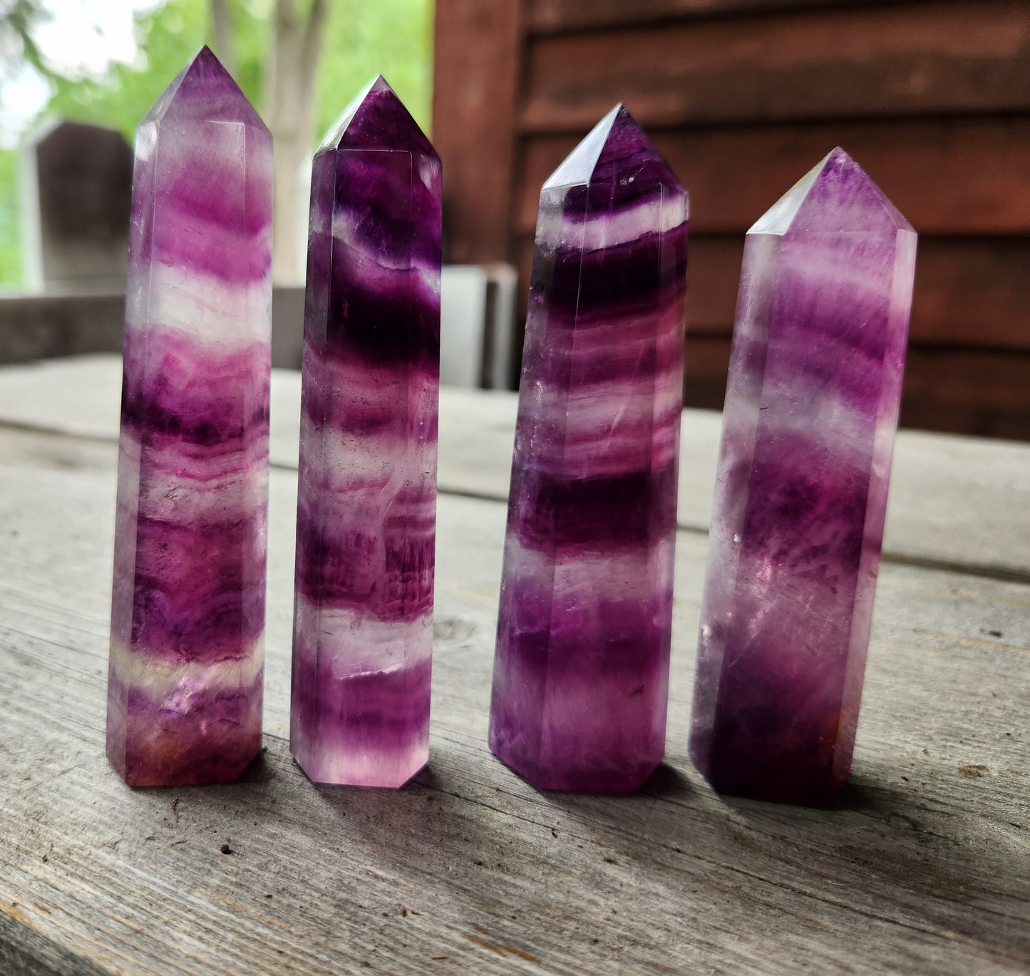 Banded Purple Fluorite Small Towers