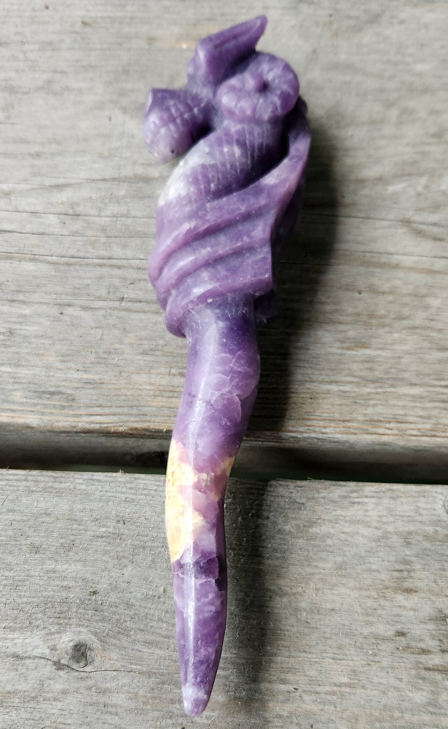 Lepidolite Seahorse Carving