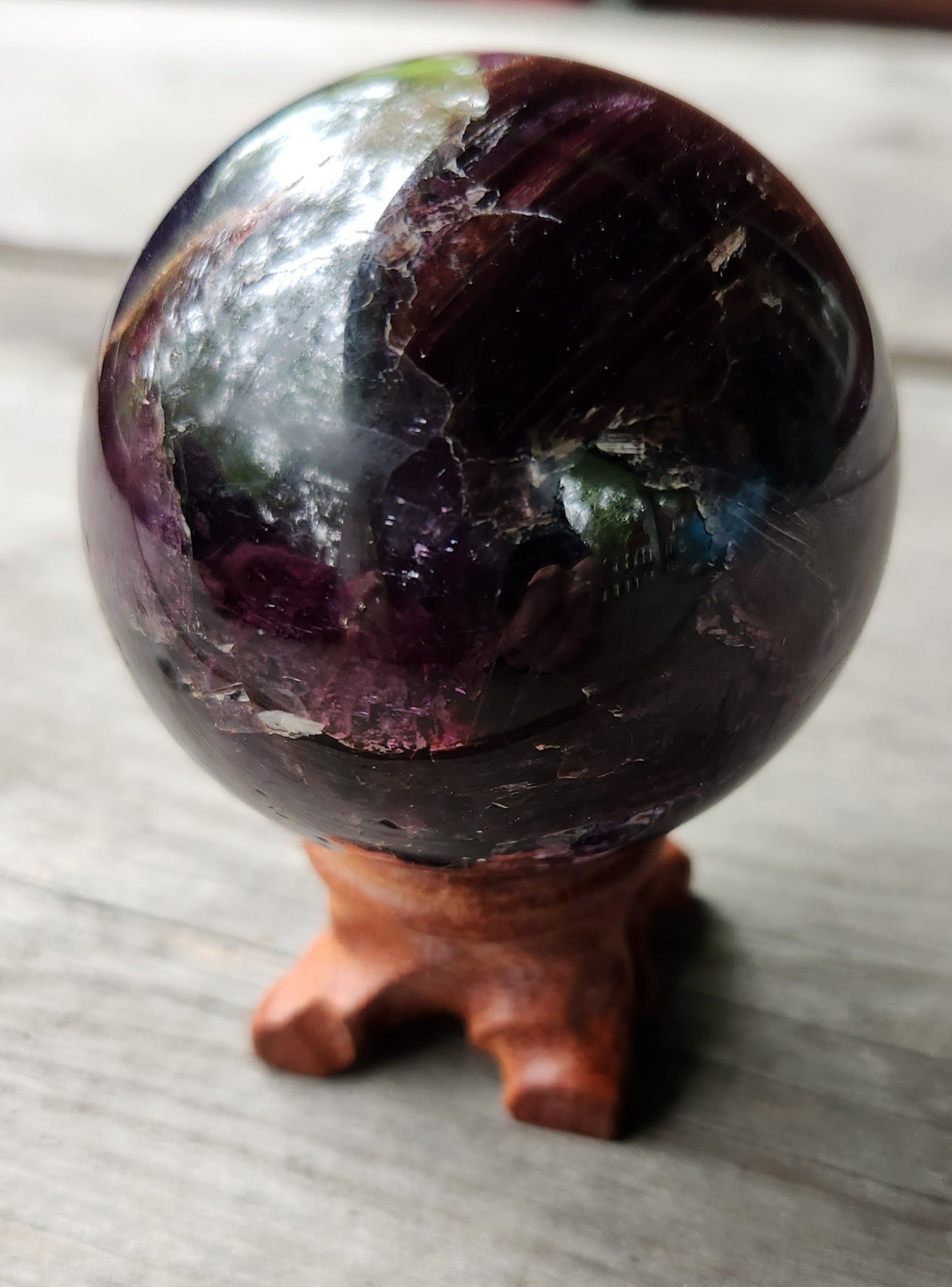 Rare Luminous Purple Lithium Mica Sphere