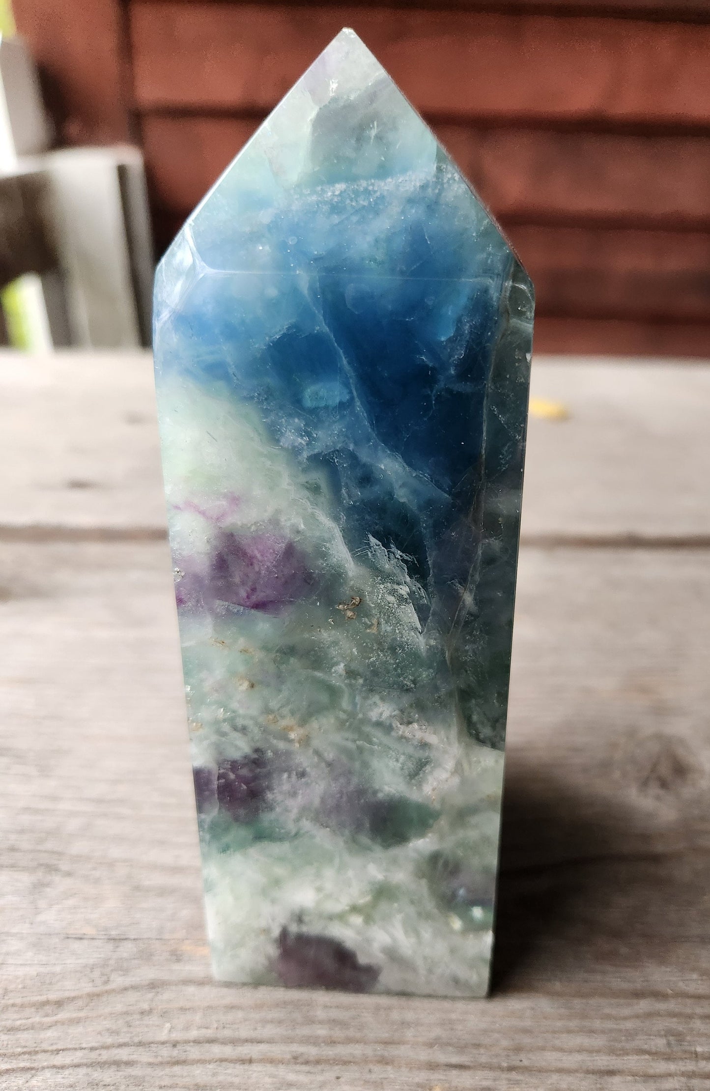 Huge Fluorite Tower with Druzy over 2.5LBS