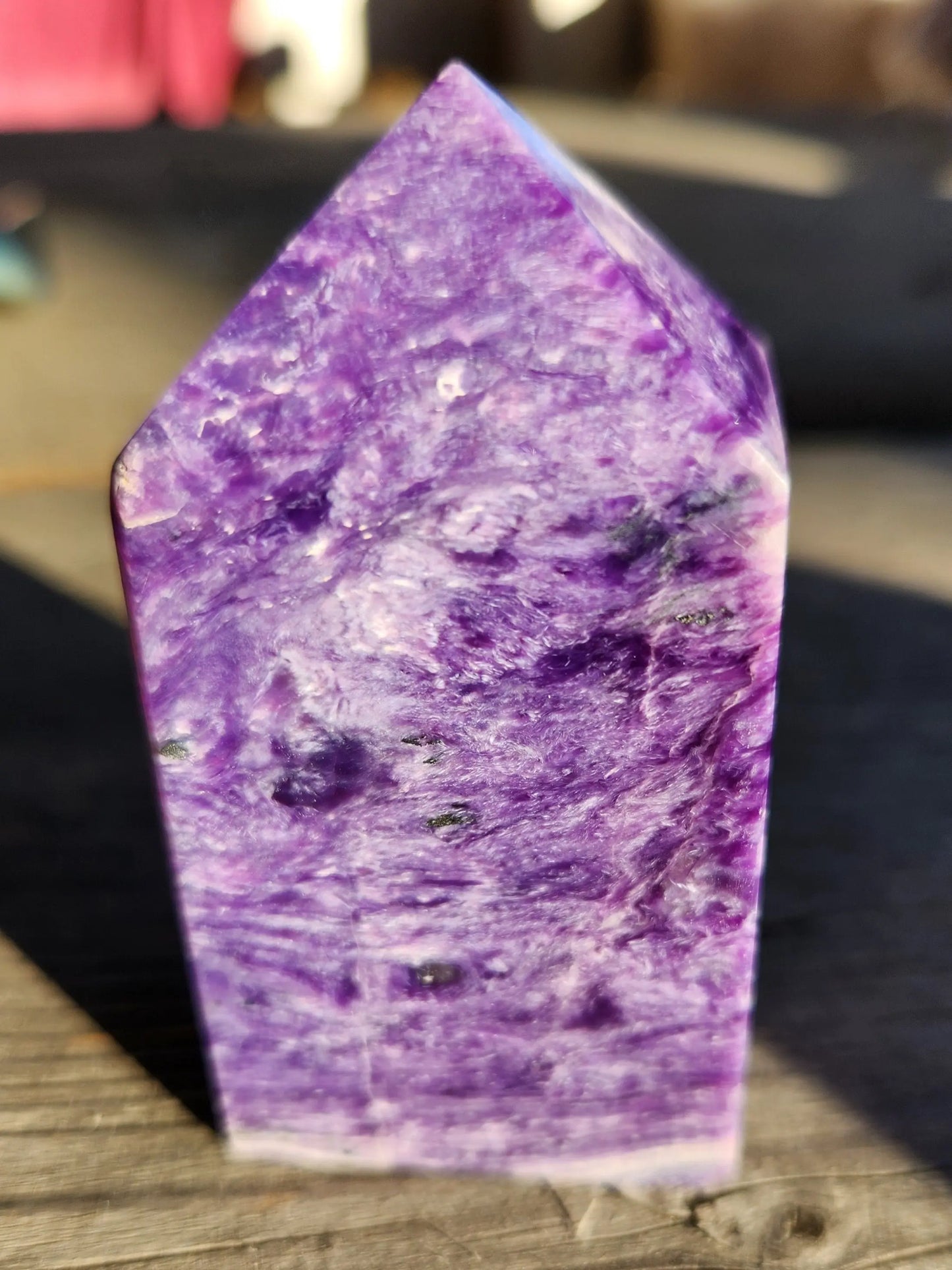 Charoite Tower, Purple Tower, Charoite, Rare Charoite, Newly Discovered, Improve Sleep, Rare Mineral, Obelisk, Crystal Tower, Crystal Point Etsy