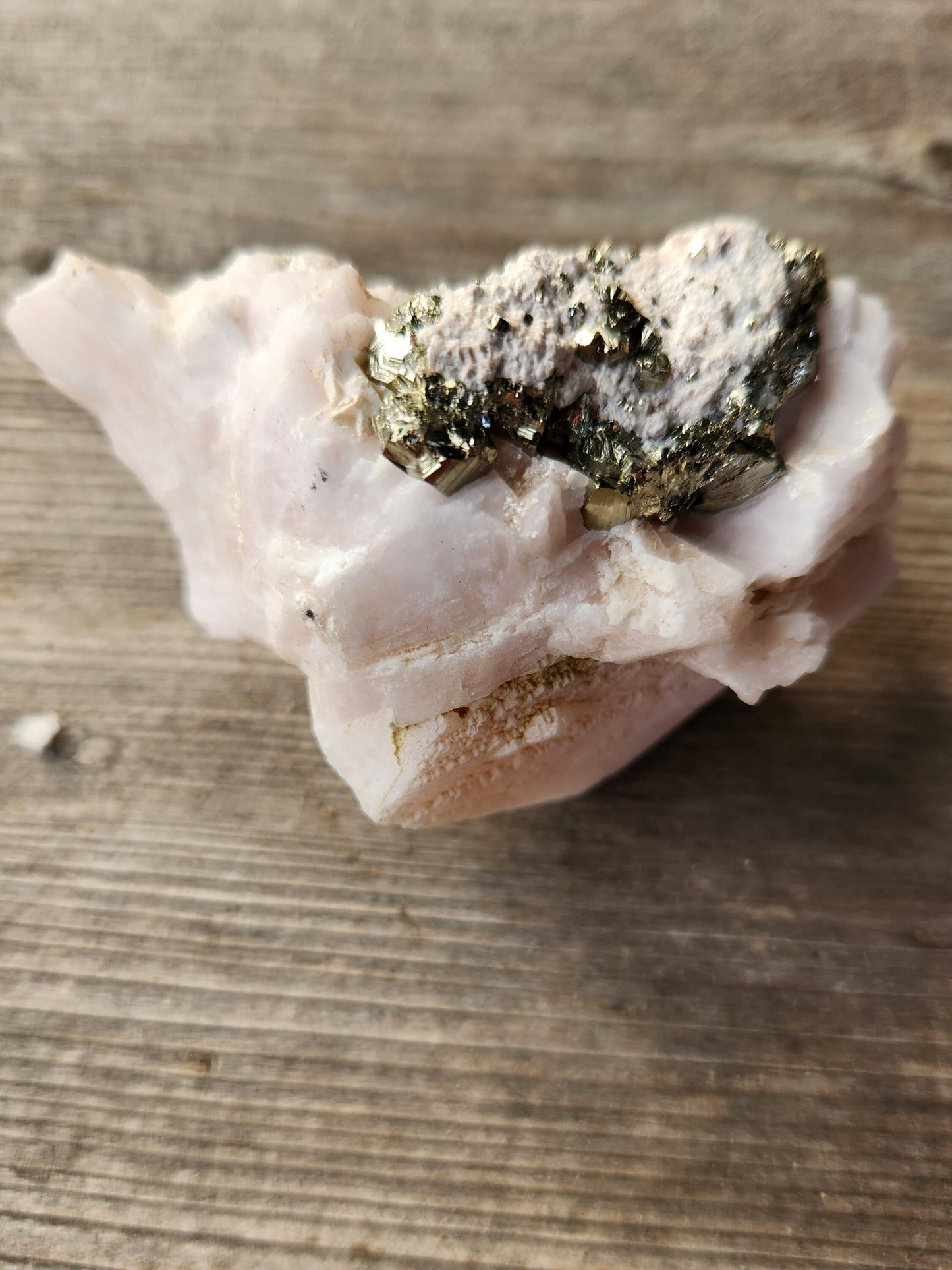Rare Raw Pink Calcite and Pyrite with Hematite and Specularite UV Reactive