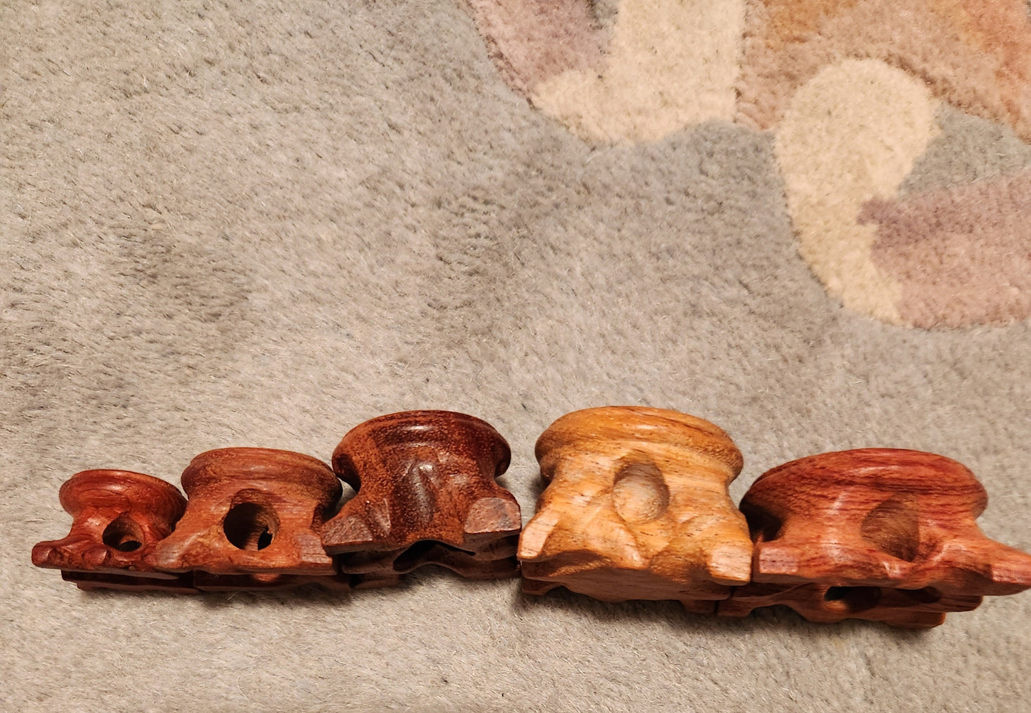 Carved Wooden Sphere Stands