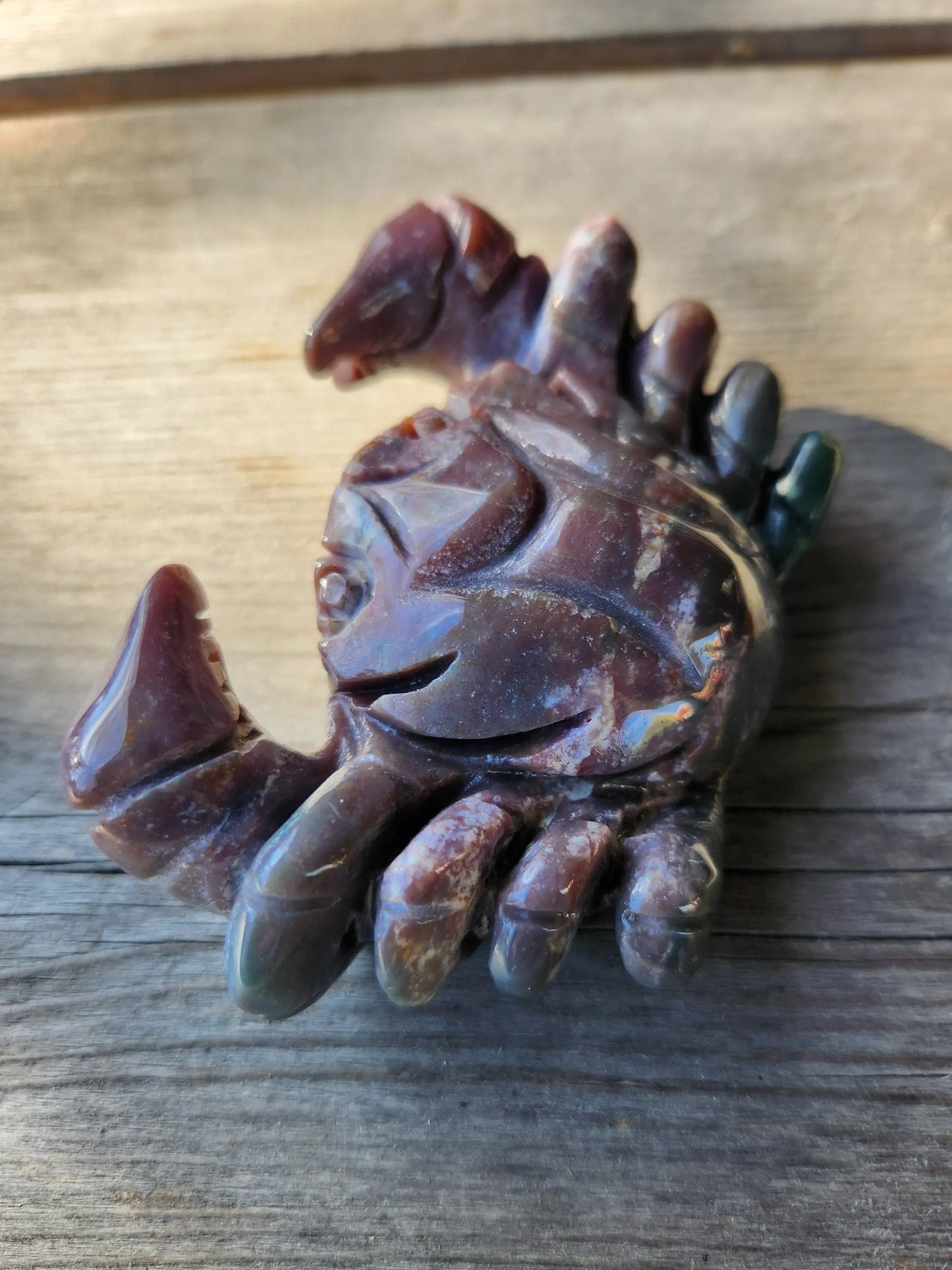 Ocean Jasper Crab, Rare Ocean Jasper, Beatifully Colored, Carved Crystal, Large Crab Etsy