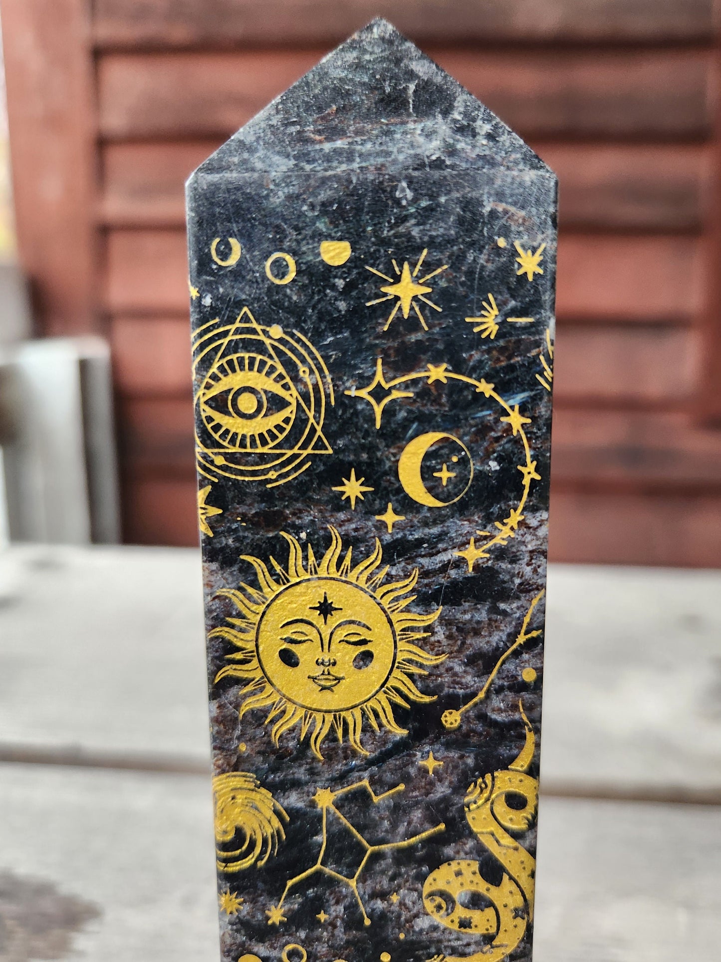 Astrophyllite Sun, Moon, Symbols Tower