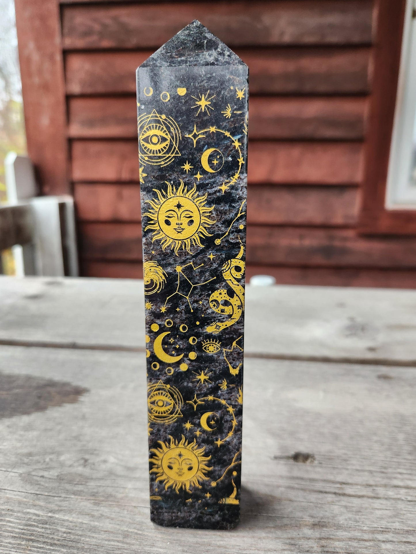 Astrophyllite Sun, Moon, Symbols Tower