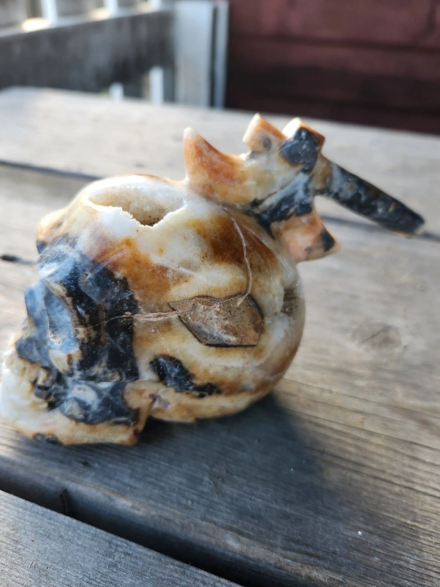 Carved Chalcedony Skull with Hatchet Etsy