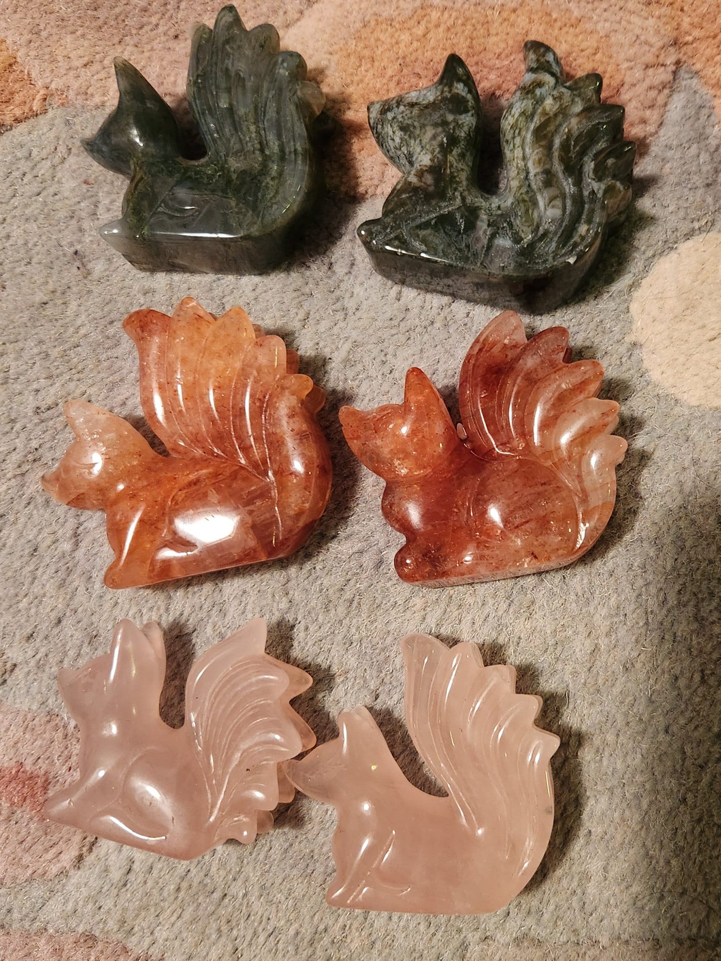 Carved Crystal Nine Tail Fox