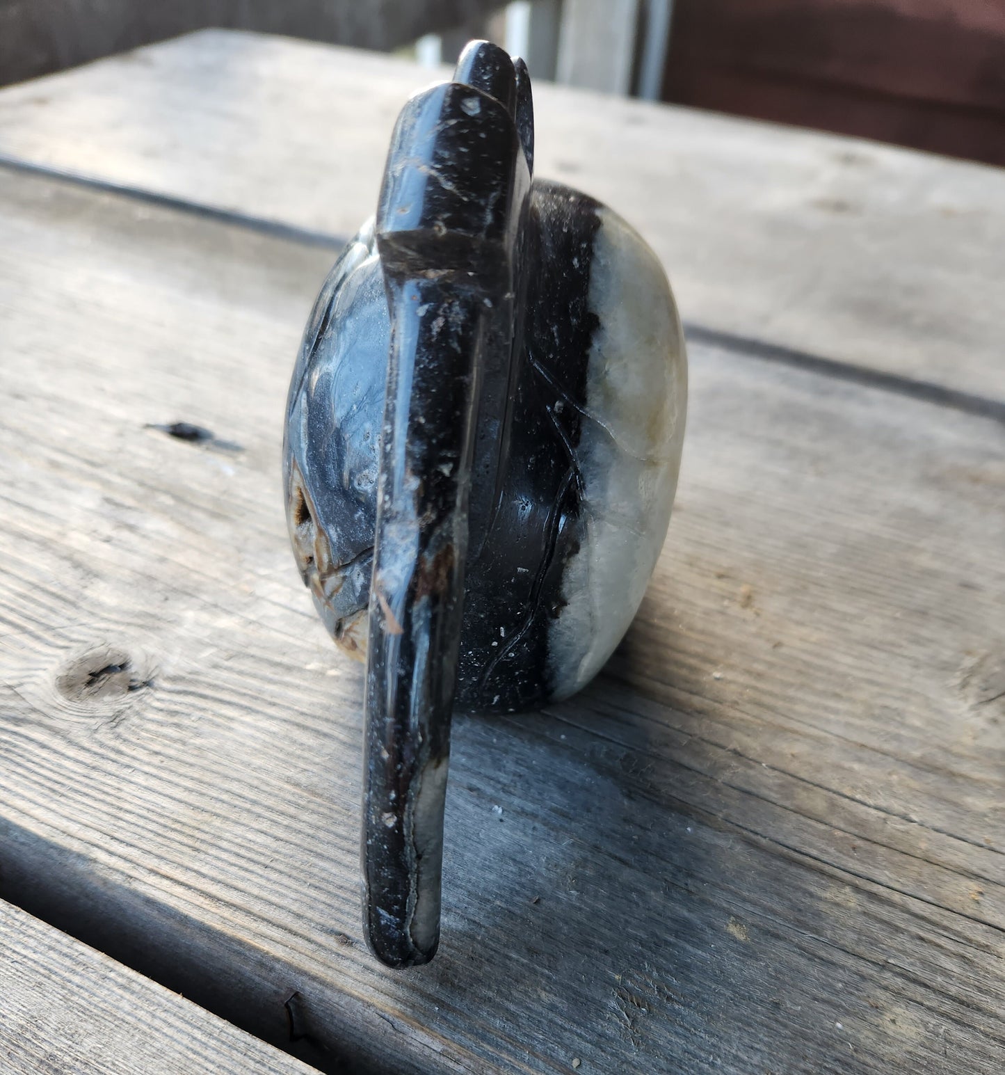 Chalcedony Striped Skull with Hatchet