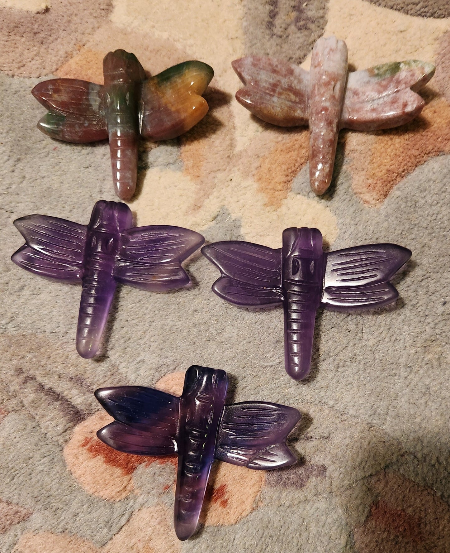Carved Crystal Dragonflies