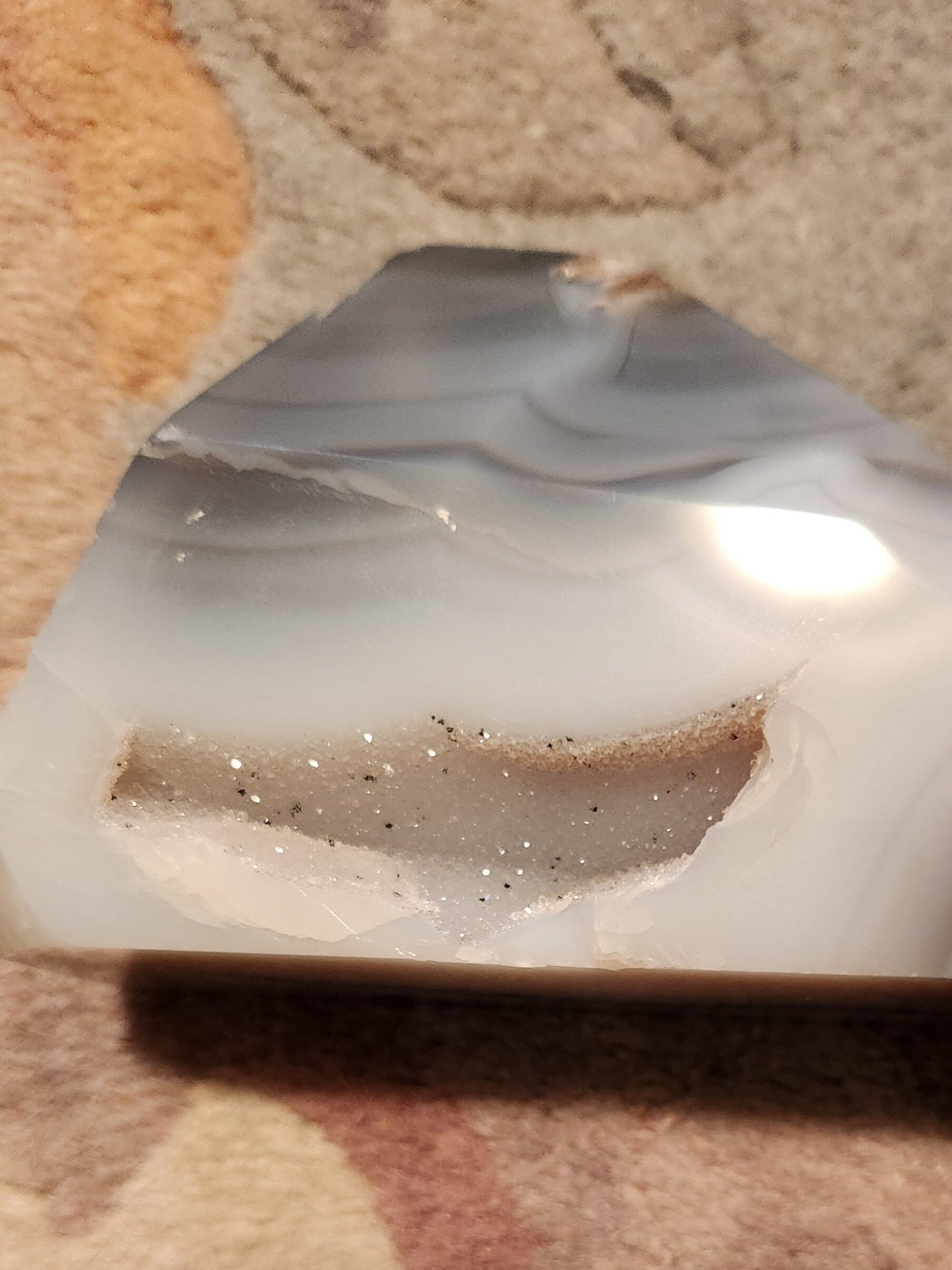 Beautiful Blue Druzy Agate Freeform