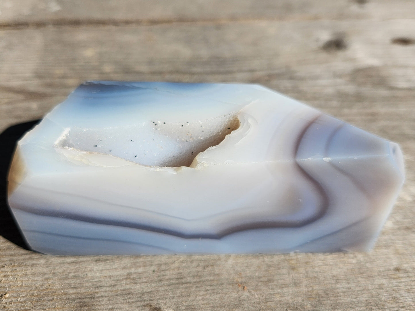 Beautiful Blue Druzy Agate Freeform