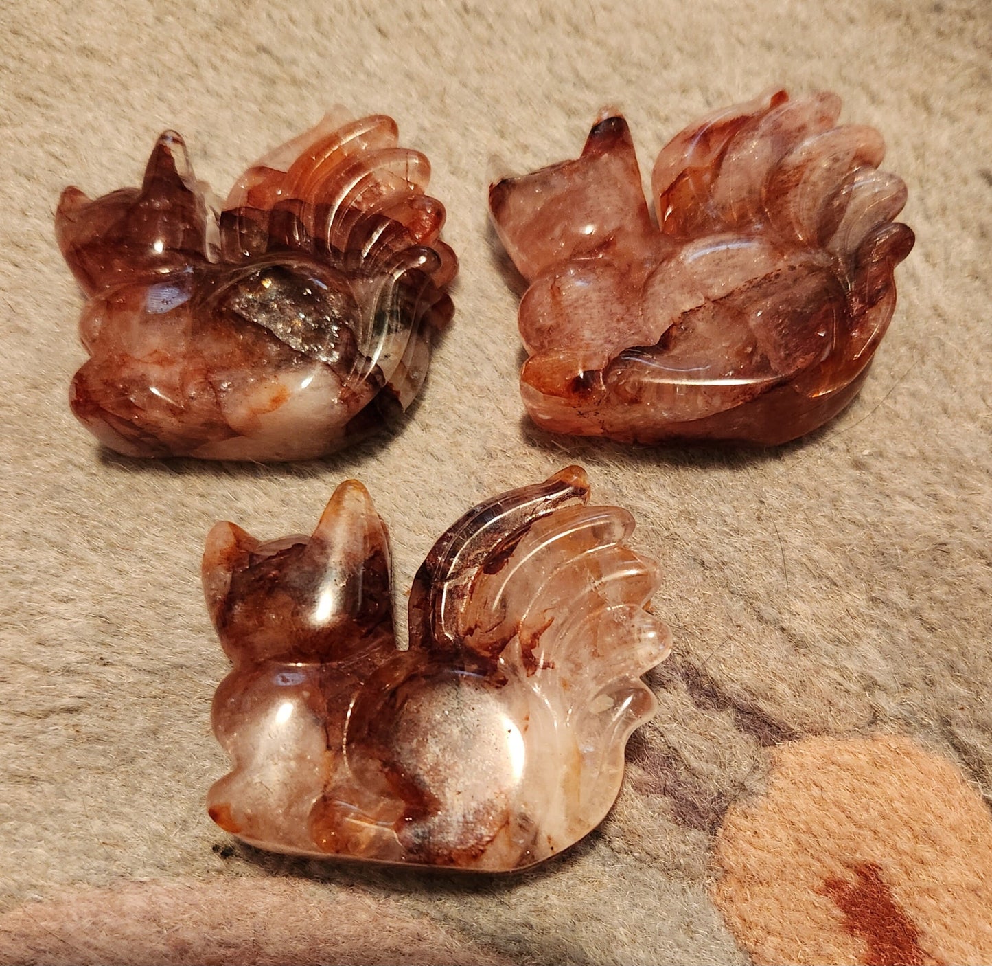 Carved Crystal Nine Tail Fox