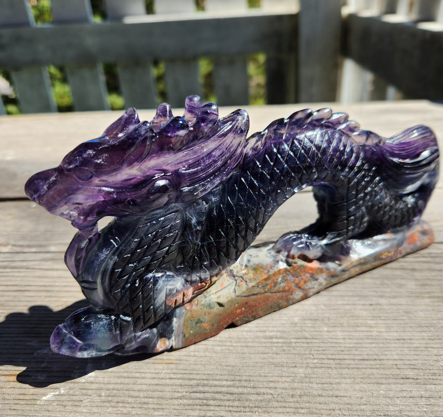large Fluorite Carved Dragon
