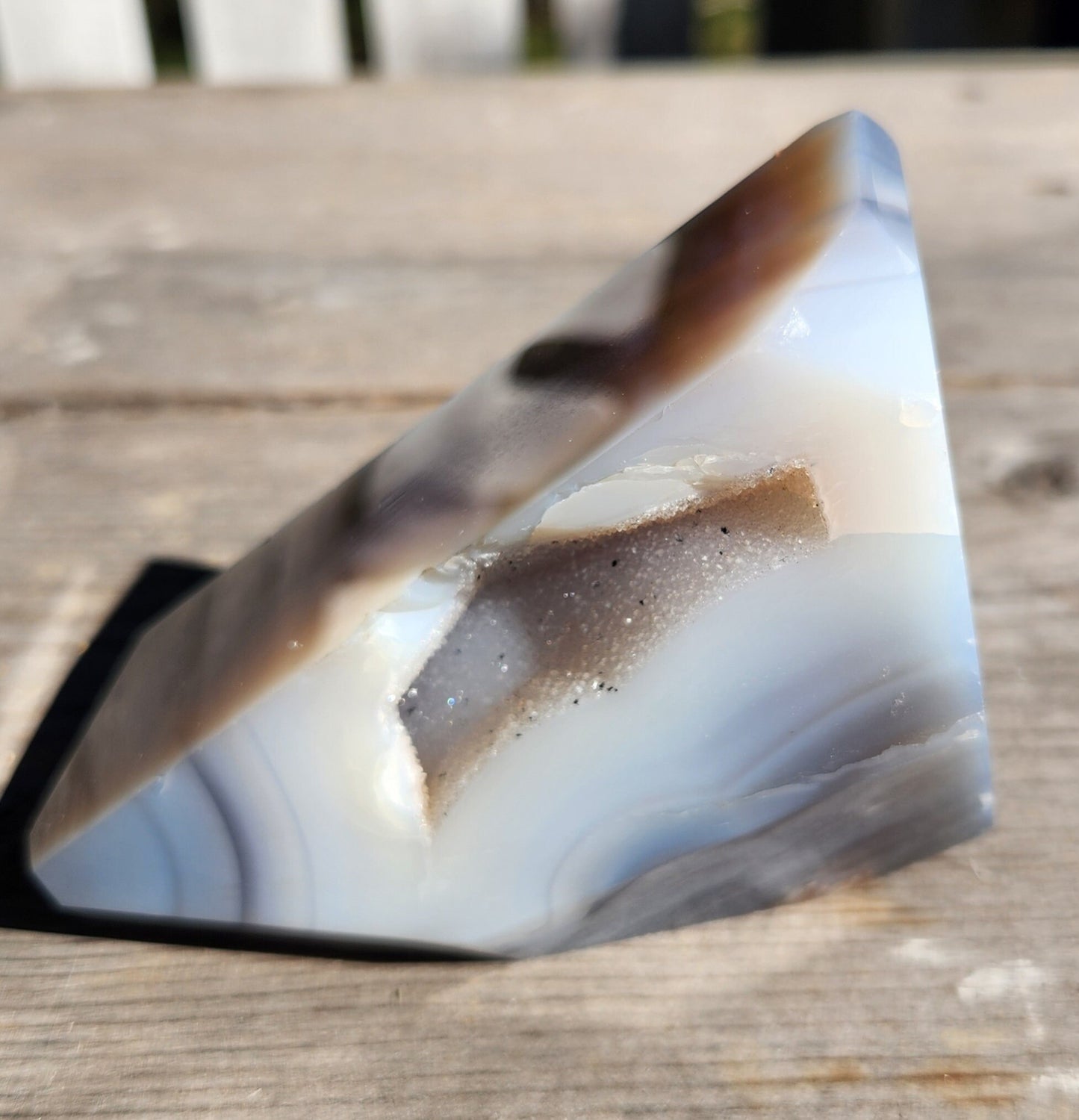 Beautiful Blue Druzy Agate Freeform