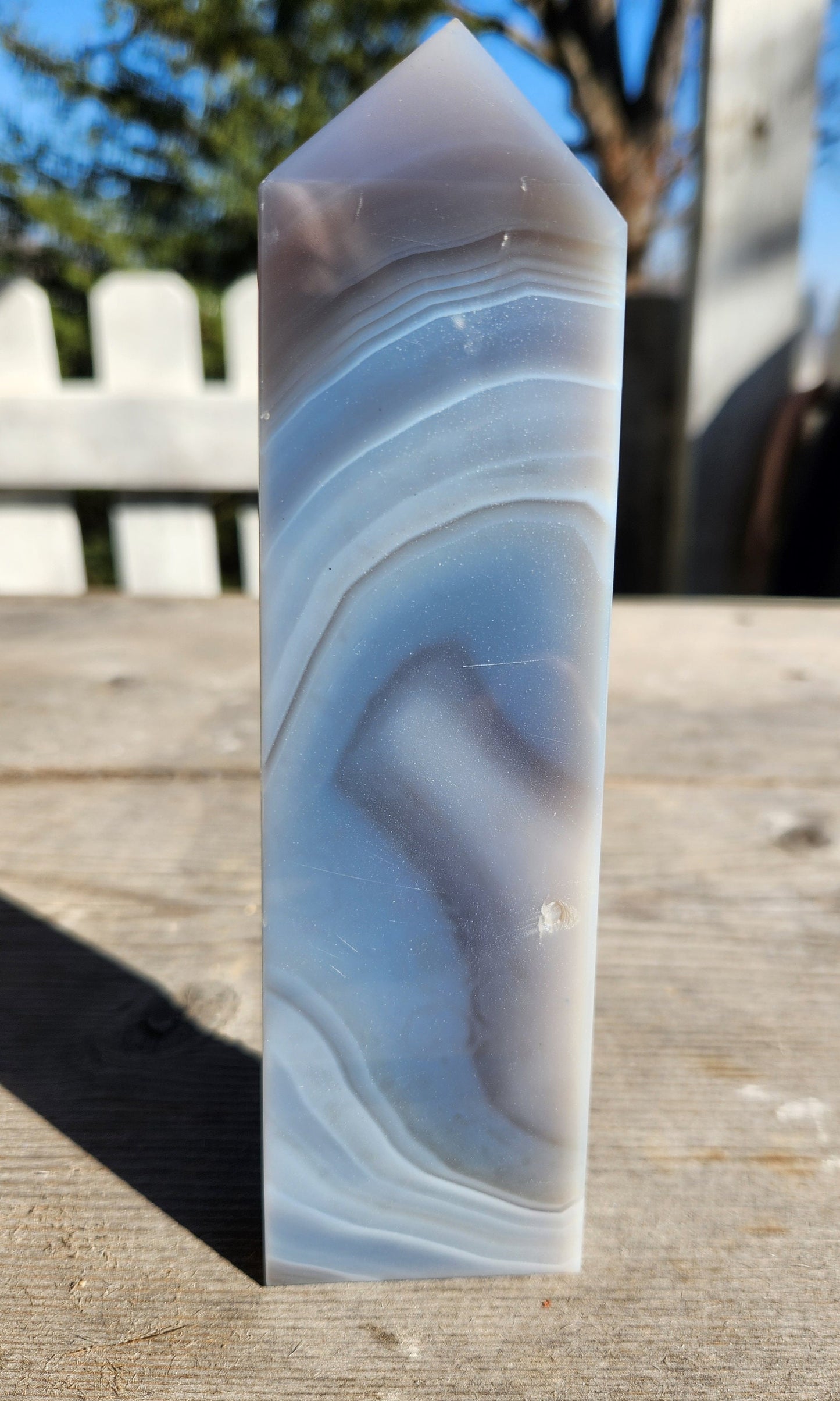 Blue Druzy Agate Tower